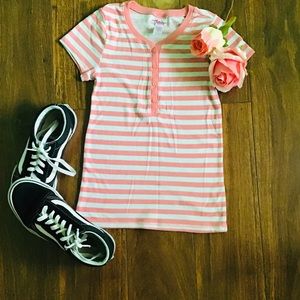 GIRLS STRIPED PINK SHIRT   3 for 12+4.99 shipping